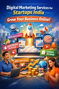 Digital marketing services for Indian startups, focusing on content marketing, SEO, social media, and paid advertising strategies.