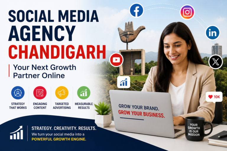 Social Media Agency Chandigarh helping businesses grow online through social media marketing, content creation, paid advertising, and brand-building strategies.